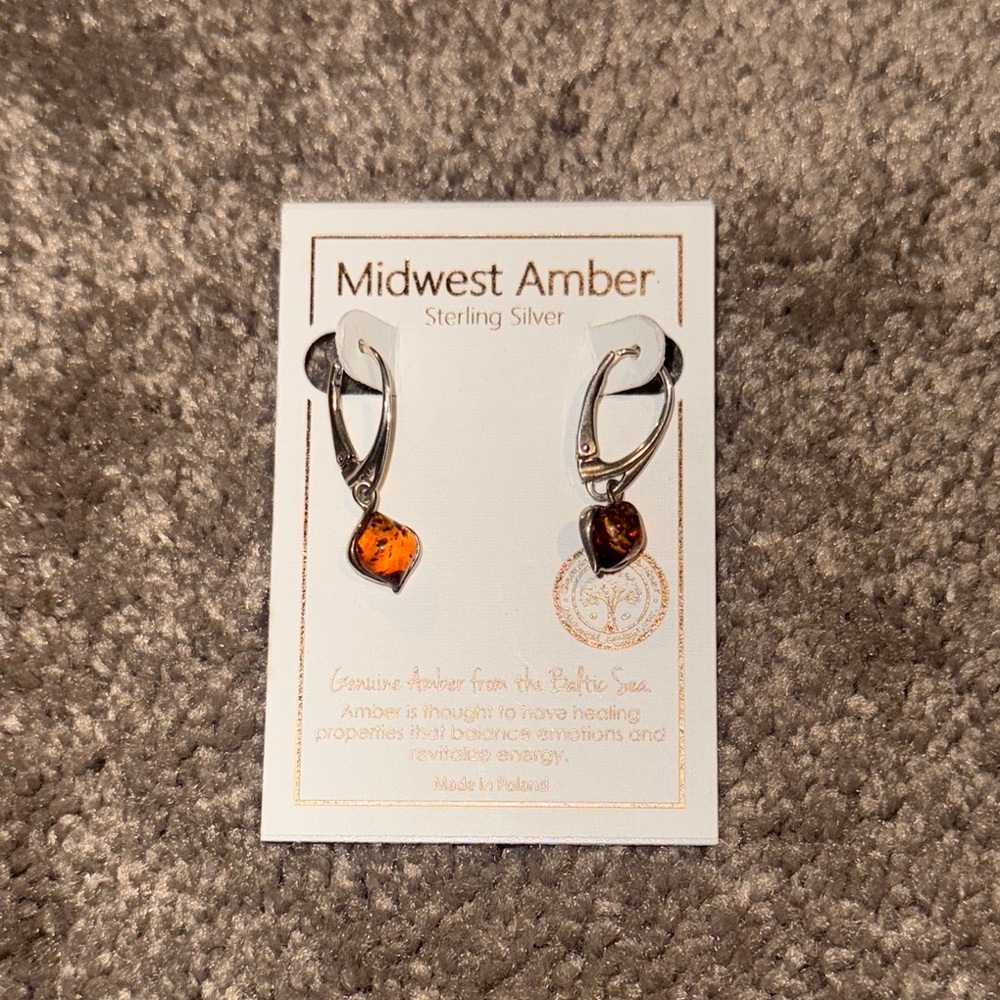 Midwest Amber Sterling Silver Earrings